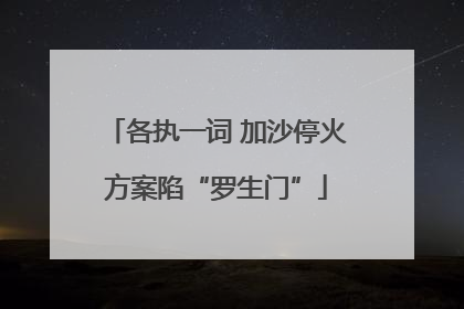 各执一词 加沙停火方案陷“罗生门”