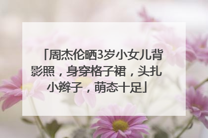 周杰伦晒3岁小女儿背影照，身穿格子裙，头扎小辫子，萌态十足