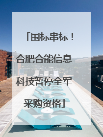 围标串标！合肥合能信息科技暂停全军采购资格