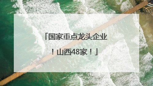 国家重点龙头企业！山西48家！