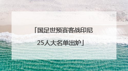 国足世预赛客战印尼25人大名单出炉