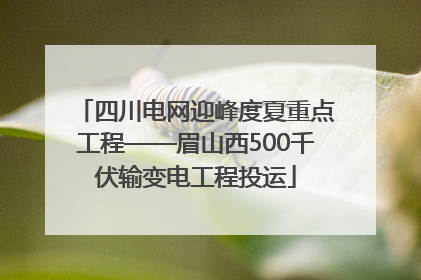 四川电网迎峰度夏重点工程——眉山西500千伏输变电工程投运