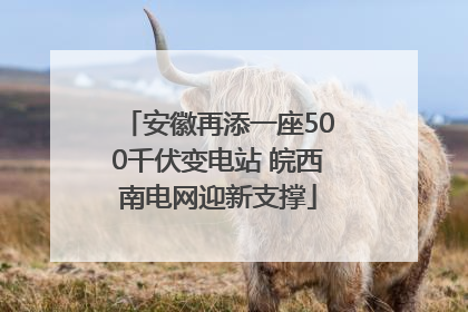 安徽再添一座500千伏变电站 皖西南电网迎新支撑