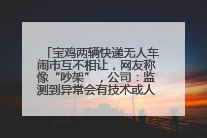 宝鸡两辆快递无人车闹市互不相让，网友称像“吵架”，公司：监测到异常会有技术或人为干预处置