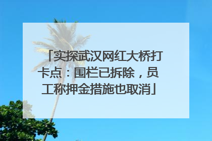 实探武汉网红大桥打卡点：围栏已拆除，员工称押金措施也取消