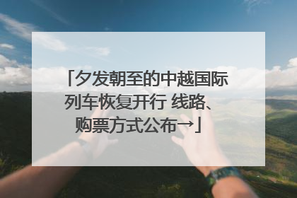 夕发朝至的中越国际列车恢复开行 线路、购票方式公布→