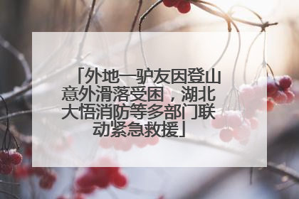外地一驴友因登山意外滑落受困，湖北大悟消防等多部门联动紧急救援