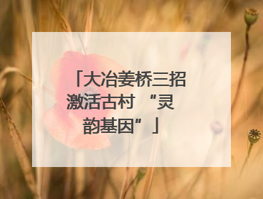 大冶姜桥三招激活古村 “灵韵基因”
