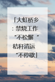 大虹桥乡：禁烧工作“不松懈“ 秸秆清运“不停歇