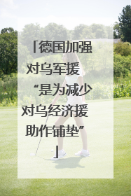 德国加强对乌军援 “是为减少对乌经济援助作铺垫”