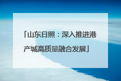 山东日照：深入推进港产城高质量融合发展