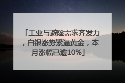 工业与避险需求齐发力，白银涨势紧逼黄金，本月涨幅已逾10%
