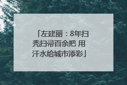左建丽：8年扫秃扫帚百余把 用汗水给城市添彩