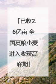 已收2.6亿亩 全国夏粮小麦进入收获高峰期