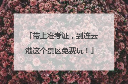 带上准考证，到连云港这个景区免费玩！