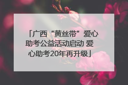 广西“黄丝带”爱心助考公益活动启动 爱心助考20年再升级
