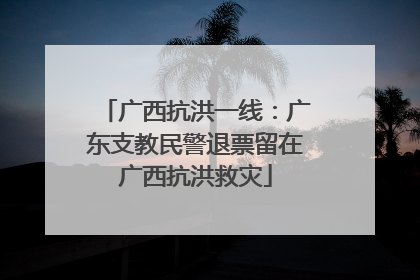 广西抗洪一线：广东支教民警退票留在广西抗洪救灾