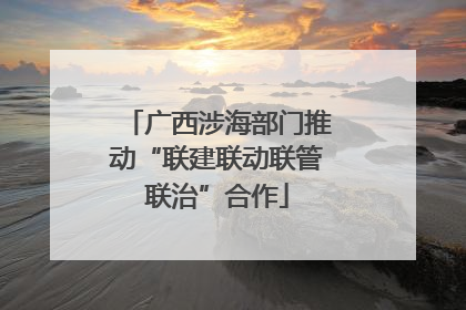 广西涉海部门推动“联建联动联管联治”合作