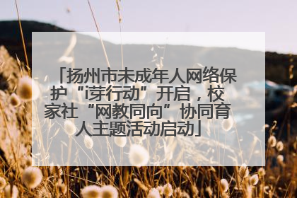 扬州市未成年人网络保护“i芽行动”开启，校家社“网教同向”协同育人主题活动启动