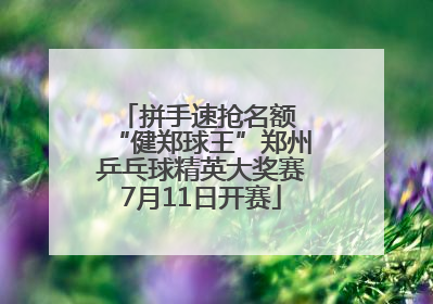 拼手速抢名额 “健郑球王”郑州乒乓球精英大奖赛7月11日开赛