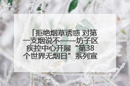 拒绝烟草诱惑 对第一支烟说不——坊子区疾控中心开展“第38个世界无烟日”系列宣传义诊活动