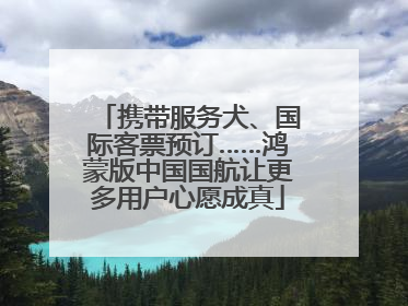 携带服务犬、国际客票预订……鸿蒙版中国国航让更多用户心愿成真