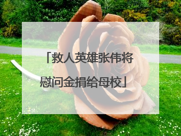 救人英雄张伟将慰问金捐给母校