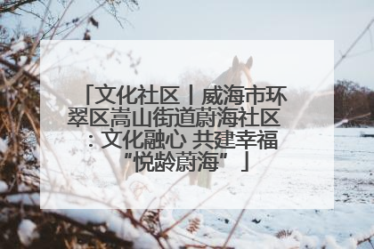 文化社区丨威海市环翠区嵩山街道蔚海社区：文化融心 共建幸福“悦龄蔚海”