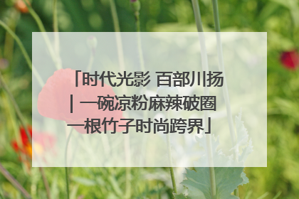 时代光影 百部川扬｜一碗凉粉麻辣破圈 一根竹子时尚跨界