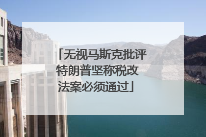 无视马斯克批评 特朗普坚称税改法案必须通过