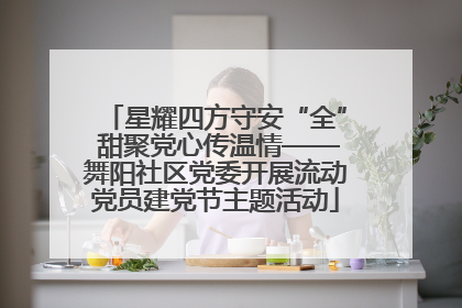 星耀四方守安“全” 甜聚党心传温情——舞阳社区党委开展流动党员建党节主题活动