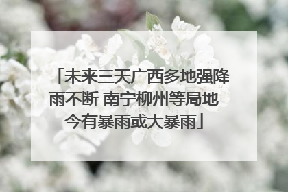 未来三天广西多地强降雨不断 南宁柳州等局地今有暴雨或大暴雨