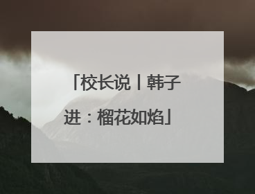 校长说丨韩子进：榴花如焰