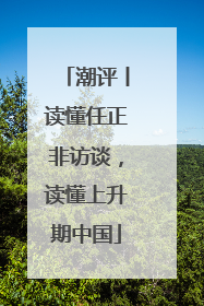 潮评丨读懂任正非访谈，读懂上升期中国