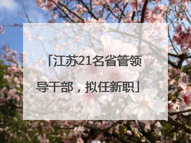 江苏21名省管领导干部，拟任新职