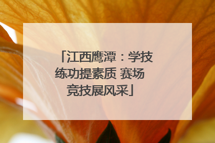 江西鹰潭：学技练功提素质 赛场竞技展风采