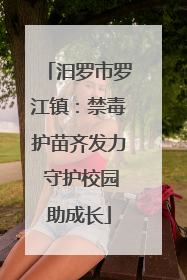 汨罗市罗江镇：禁毒护苗齐发力 守护校园助成长