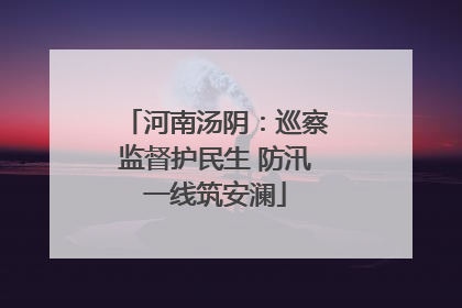 河南汤阴：巡察监督护民生 防汛一线筑安澜