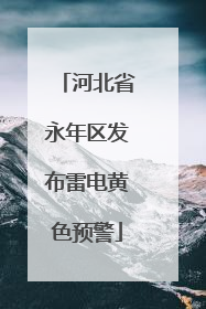 河北省永年区发布雷电黄色预警