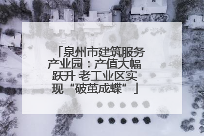 泉州市建筑服务产业园：产值大幅跃升 老工业区实现“破茧成蝶”