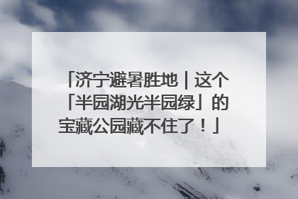 济宁避暑胜地｜这个「半园湖光半园绿」的宝藏公园藏不住了！