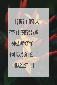浙江的天空正变得越来越繁忙 何以领飞“低空”
