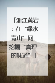 浙江黄岩：在“绿水青山”间 挖掘“真理的味道”