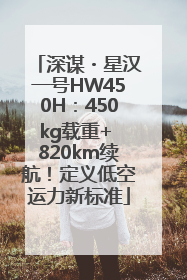 深谋・星汉一号HW450H：450kg载重+ 820km续航！定义低空运力新标准