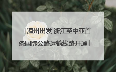 温州出发 浙江至中亚首条国际公路运输线路开通