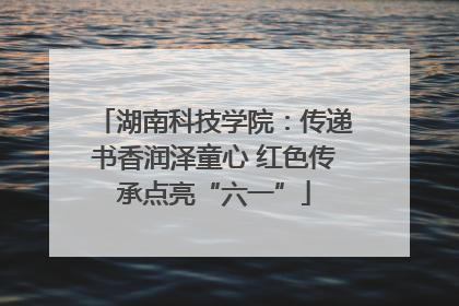 湖南科技学院：传递书香润泽童心 红色传承点亮“六一”
