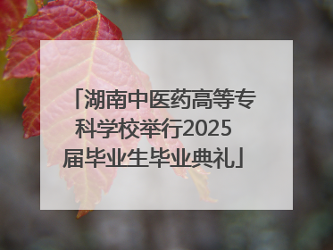 湖南中医药高等专科学校举行2025届毕业生毕业典礼