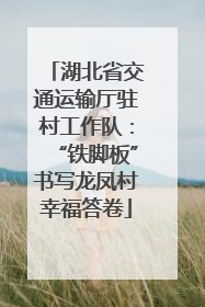 湖北省交通运输厅驻村工作队：“铁脚板”书写龙凤村幸福答卷