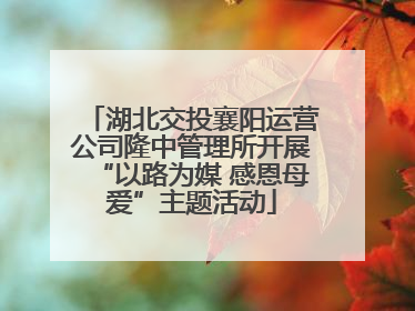 湖北交投襄阳运营公司隆中管理所开展“以路为媒 感恩母爱”主题活动