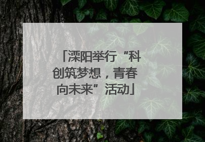 溧阳举行“科创筑梦想，青春向未来”活动